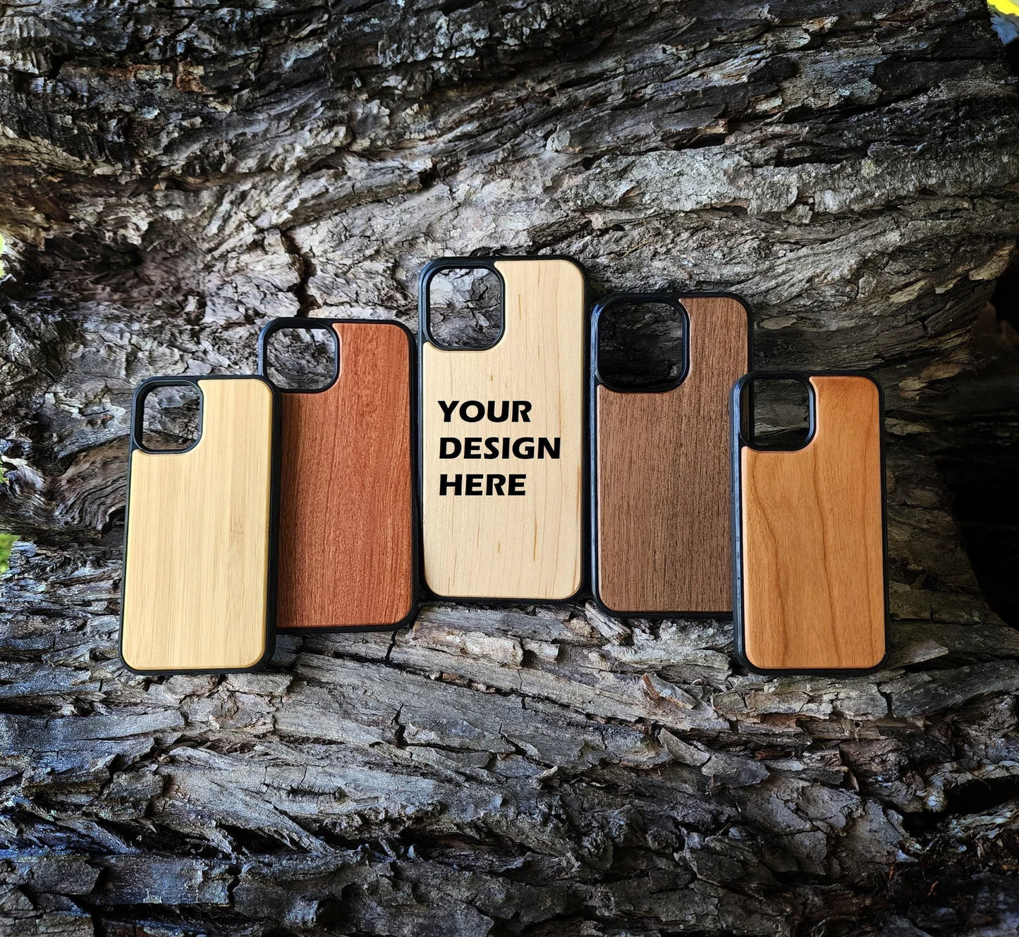 Custom Wood Apple Phone Cases